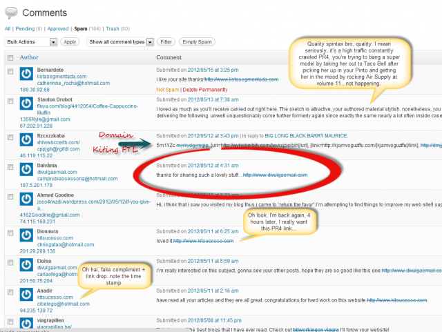 derp herp comment spam